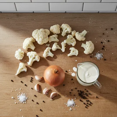 Homemade Cauliflower Soup Recipe for Cozy Meals - ingredients preparation