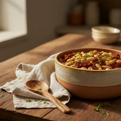 One Pot Creamy Sundried Tomato White Beans Recipe