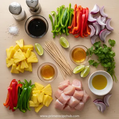 Pineapple Chicken Kabobs Recipe - ingredients preparation