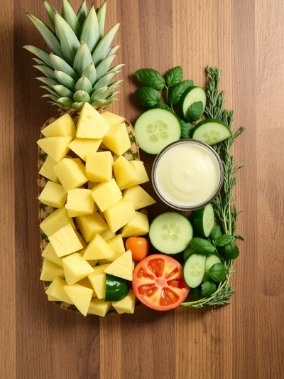 Pineapple Cucumber Salad - ingredients preparation