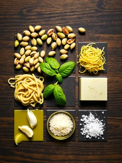 Pistachio Pesto Pasta – Easy Italian Recipe - ingredients preparation