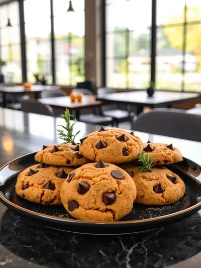 Pumpkin Chocolate Chip Cookies - ready to serve