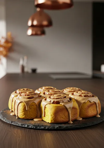 Pumpkin Cinnamon Rolls With Coffee Maple Frosting