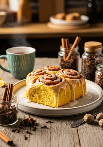 Pumpkin Cinnamon Rolls – Soft Fall Spice