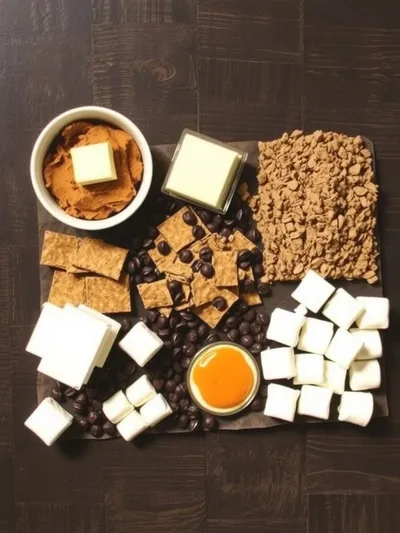 Pumpkin S'mores Bars - ingredients preparation