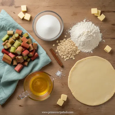 Quick Rhubarb Crumble Pie – Easy Summer Dessert - cooking process