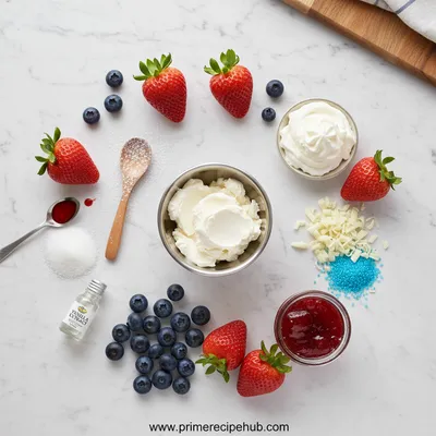 Red, White, and Blue Cheesecake Strawberries - cooking process