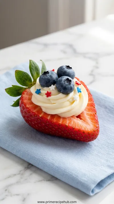 Red, White, and Blue Cheesecake Strawberries