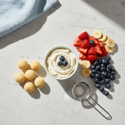 Red White and Blue Mini Fruit Pizzas - ingredients preparation