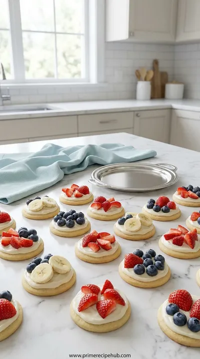 Red White and Blue Mini Fruit Pizzas