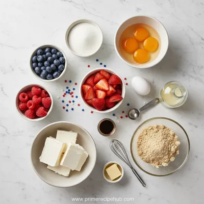 Red, White & Blue Mini Cheesecakes - cooking process