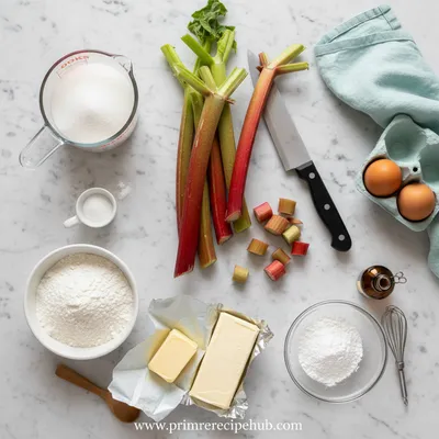 Rhubarb Bars with Cream Cheese - cooking process