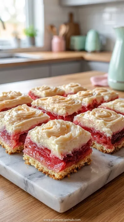 Rhubarb Bars with Cream Cheese