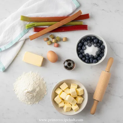 Rhubarb Blueberry Galette - cooking process