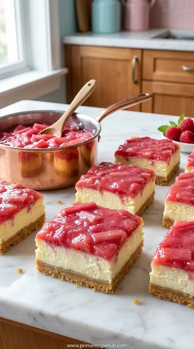 Rhubarb Cheesecake Squares