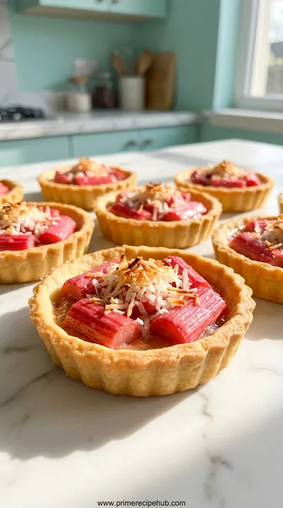 Rhubarb Coconut Macaroon Tarts