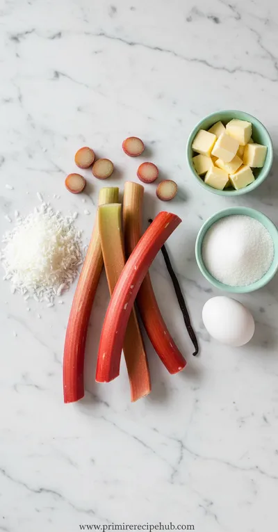Rhubarb Coconut Macaroon Tarts - cooking process