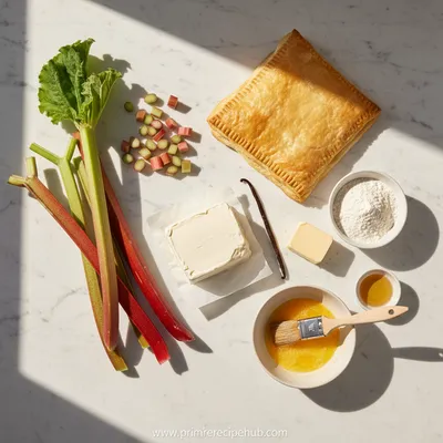 Rhubarb Cream Cheese Puff Pastries - cooking process