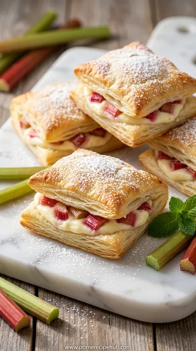 Rhubarb Cream Cheese Puff Pastries