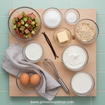 Rhubarb Crumble Ice Cream - cooking process
