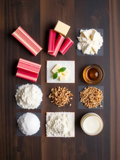 Rhubarb Custard Bars – Tangy & Sweet Dessert - ingredients preparation