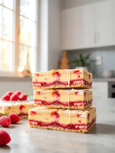 Rhubarb Custard Bars with Buttery Shortbread Crust