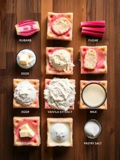 Rhubarb Custard Bars - ingredients preparation