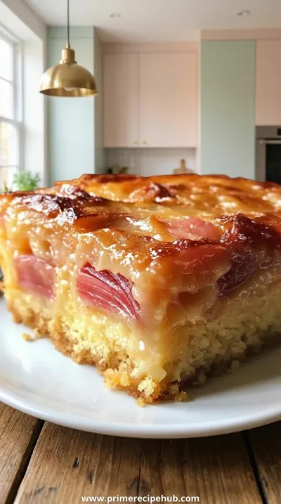 Rhubarb Custard Cake – Delightful Buttery Crumble