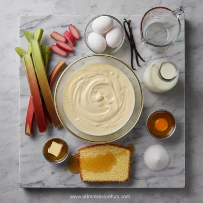Rhubarb Custard Trifle - cooking process