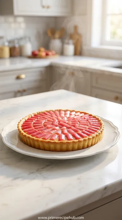 Rhubarb Ginger Custard Tart