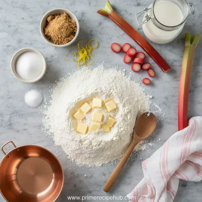 Fresh and Flavorful Rhubarb Scones - cooking process