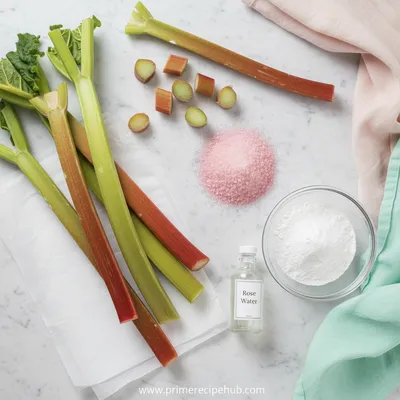 Rhubarb Turkish Delight - ingredients preparation