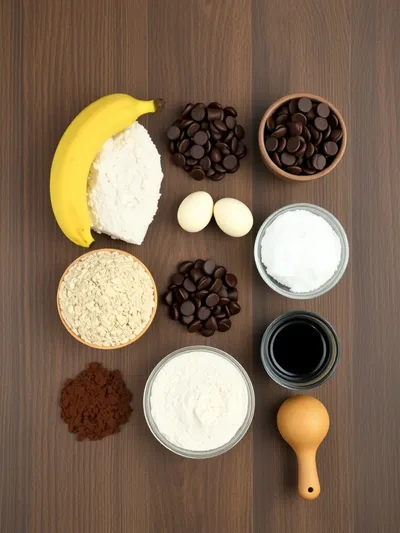 Rich Chocolate Banana Bread - ingredients preparation
