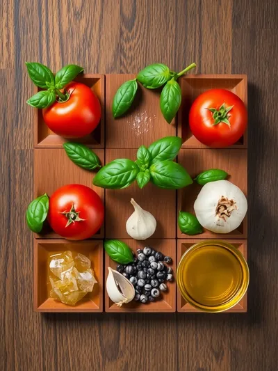 Roasted Tomato Basil Soup - ingredients preparation