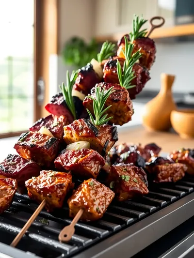 Rosemary Garlic Steak Kebabs