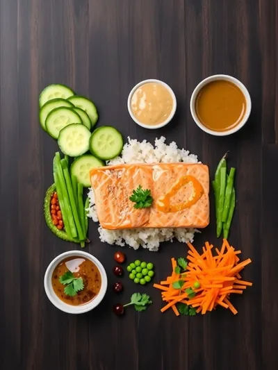 Easy Salmon Bowl Recipe - ingredients preparation