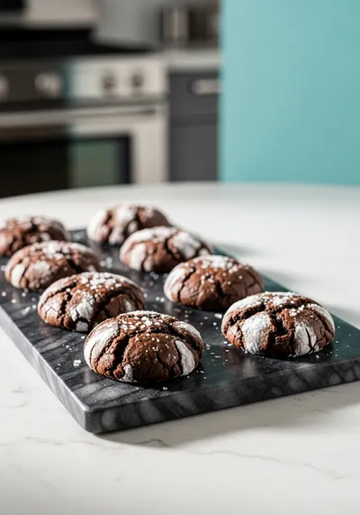 Salted Brownie Crinkle Cookies