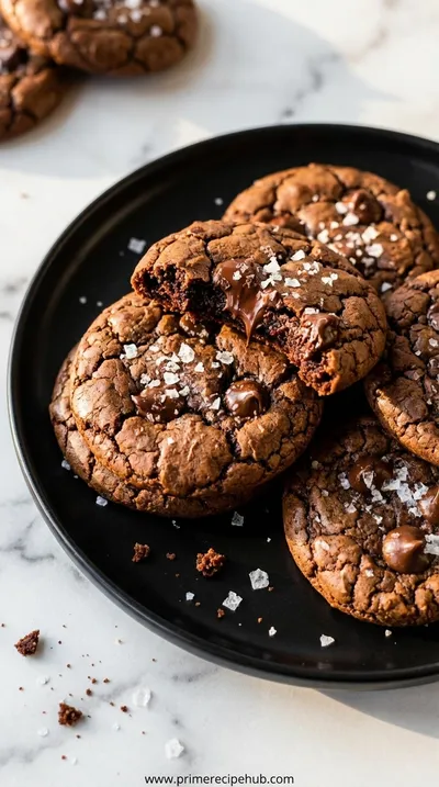 Salted Brownie Crinkle Cookies