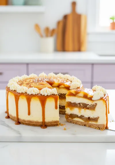 Salted Caramel Apple Pie Cheesecake