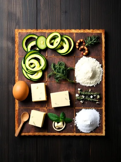 Scarpaccia Zucchini Tart – Tuscan Savory Tart - ingredients preparation