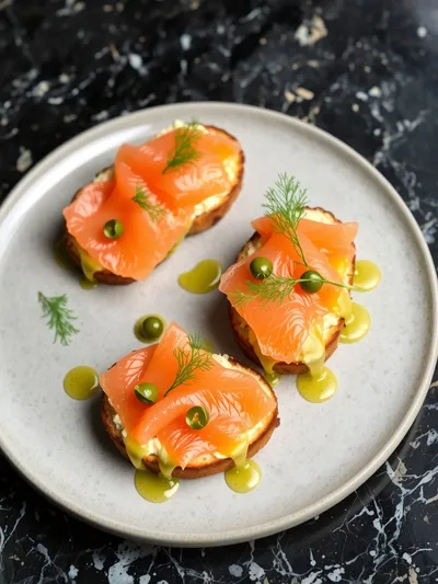 Smoked Salmon Crostini – Easy Appetizer Recipe - cooking process