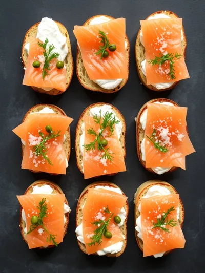 Smoked Salmon Crostini – Easy Appetizer Recipe - ingredients preparation