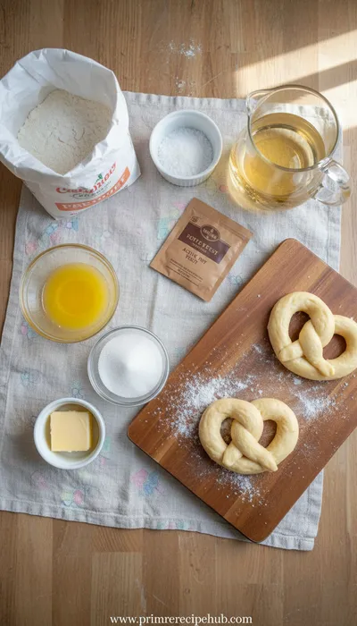 Homemade Soft Pretzels - cooking process