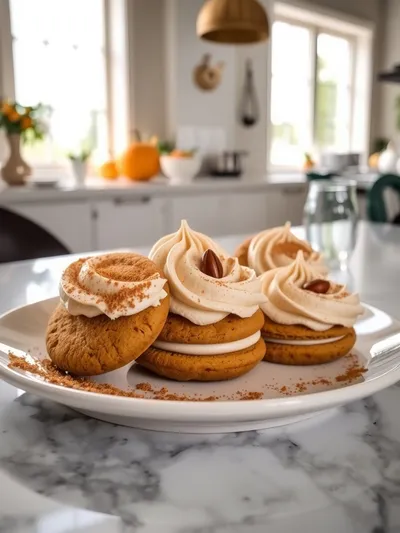 Soft Pumpkin Cookies With Cinnamon Frosting - ready to serve