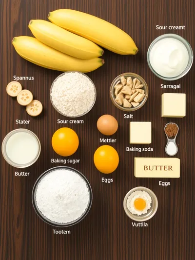 Sour Cream Banana Bread Recipe - ingredients preparation