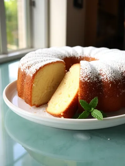 Grandma's Sour Cream Pound Cake - ready to serve