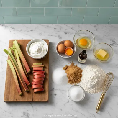 Sour Cream Rhubarb Coffee Cake - cooking process