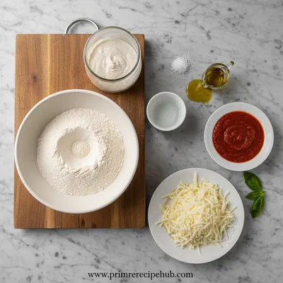 Quick & Easy Sourdough Discard Pizza Dough - ingredients preparation