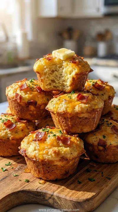 Sourdough Discard Turkey Bacon Cheddar Breakfast Muffins