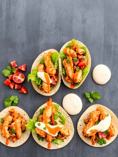 Spicy Buffalo Chicken Wraps for Two - ingredients preparation